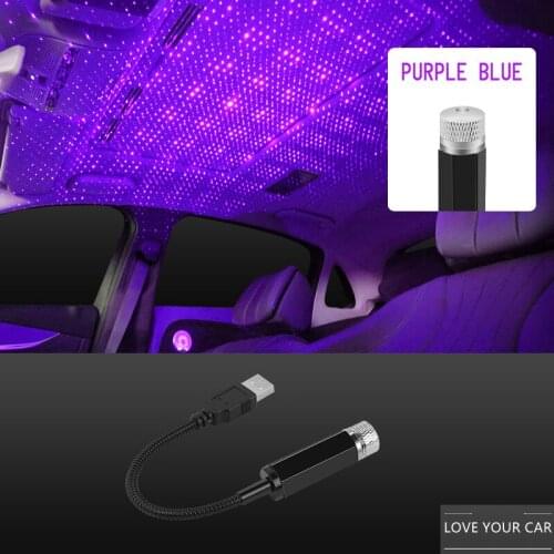 Car Roof Ambient Star Light Mini Usb Port Led Interior Projector Starry Atmosphere Lights Auto Room Laser Galaxy Decorative Lamp