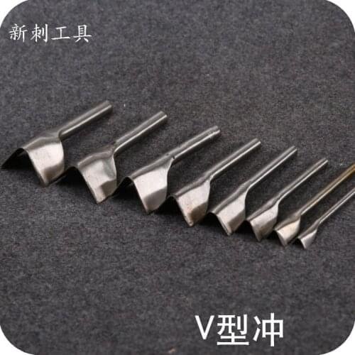 Steel leather corner cut V-shaped puncher tool 10-35mm