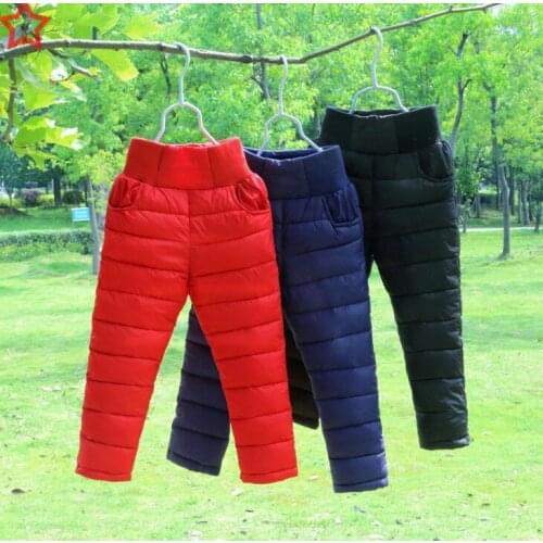 Waterproof Pants clothes kids High Waisted Baby Kid Pants Girls Boys Winter Pants Cotton Thick Warm Trousers
