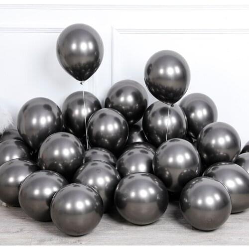 25pcs Metallic Black Chrome Balloons Silver Latex Globos Adults Wedding Birthday Party Decorations Kids Helium balloon