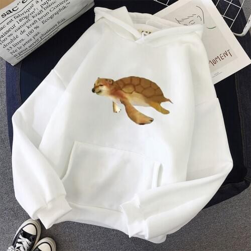 Tortoise Shiba Inu Kawaii Funny Hoodie Ladies Cute Anime Lilo Harajuku Hooded Pullover Casual Loose oversized sweatshirt women