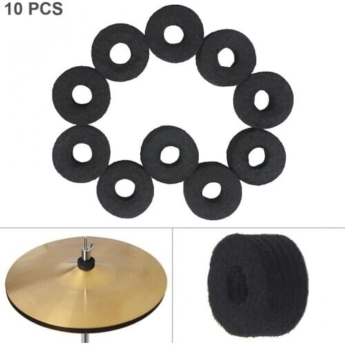 10pcs/lot Black Cymbal Felt Pads Thickened Protection Pad Percussion Accessories Kit