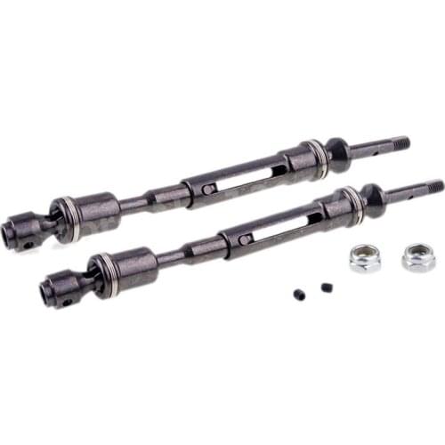 2 Pieces RC Car Upgrade Part Aluminum Alloy Front Rear Universal Drive Shaft CVD For 1/10 Scale Models Traxxas Slash 4x4 Truck