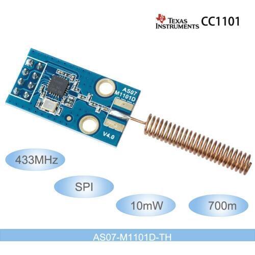 433MHz CC1101 Wireless RF module SPI Wireless Data Transceiver Module rf 10mW Transmitter and Receiver with spring antenna