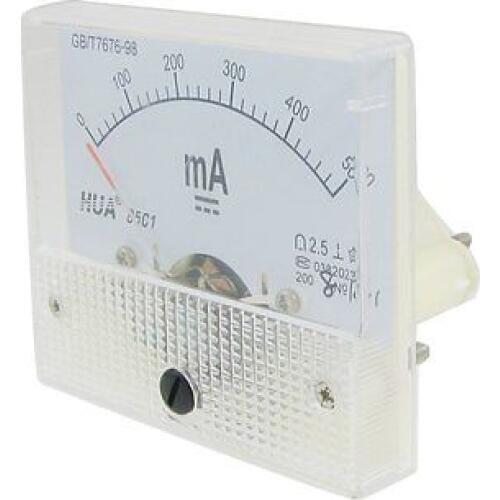 85C1 Analog Ammeter DC 0-500mA Micro Amp Gauge Current Measurement Panel Meter