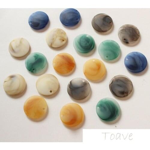 Acrylic Solid round Pendant Imitation Marble Color DIY Earrings Materials Accessories