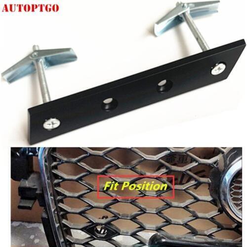 Car Honeycomb Net Grille Badge Logo Emblem 2 Bolts Bracket For Audi S3 S4 S5 S6 S7 S8 RS3 RS4 RS5 RS6 RS7 RS8 SQ RSQ 3 5 7 TTS