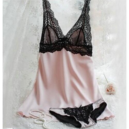 Free shipping Condole belt of bud silk nightgown silk small night female leisurewear suit