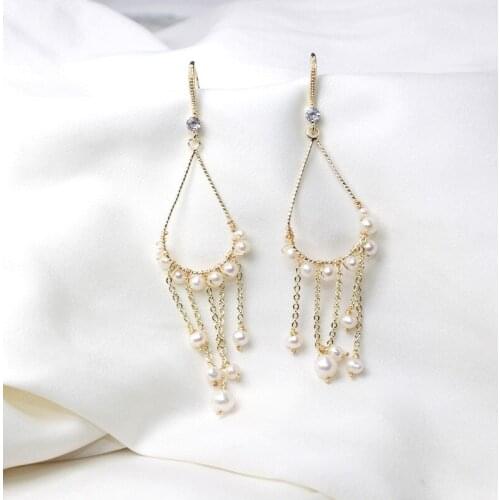 DAIMI New Personality Long Tassel Earrings Handmade Fashion Light Luxury Jewelry Temperament Earrings Jewelry