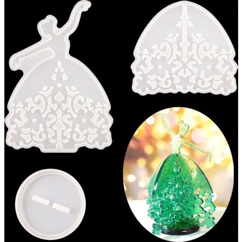 Dancing Girl Jewelry Display Resin Mold Jewelry Storage Mold for Earrings Necklaces Rings Silicone Jewelry Rack Stand Home Decor