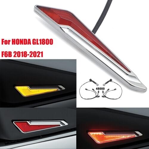 Chrome Led Turn Signal Side Saddlebag Lnserts For HONDA GL1800 F6B 2018-2021 Gold Wing Decorative Lamp