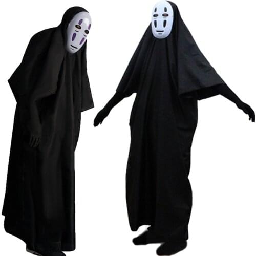 Cosplay No Face Man Costume Anime Spirited Away Miyazaki Hayao Full Set Adults Children Halloween Party Carnival Mask Gifts