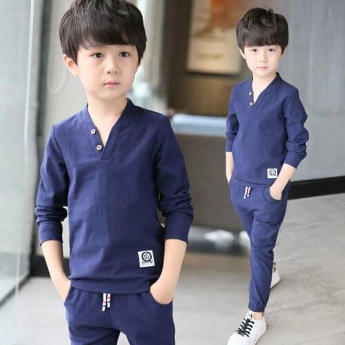 Boys Suit Children Clothes Spring 2021 Fashion Big Size Korean Sports Long-sleeve Clothing Set
