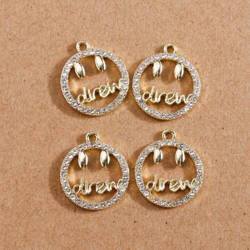 5pcs 16*19mm Crystal Round Charms Pendants for DIY Jewelry Making Necklace Earrings Bracelets Pendants Crafts Supplies Accessory