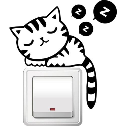 Cartoon cat Nursery Wall Stickers Vinyl Art Decals For Bedroom Decoration Wall Decoration Murals