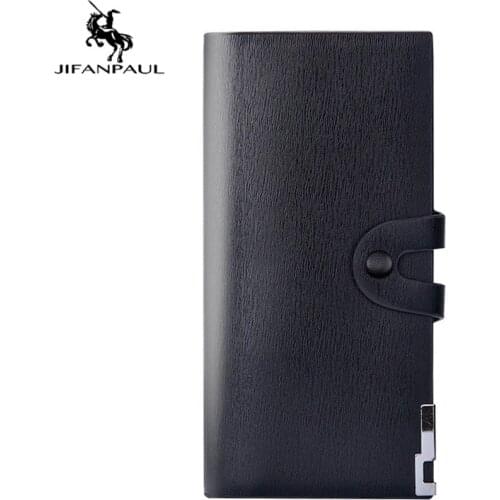JIFANPAUL 2020 New Mens long wallet fashion mid-length suit bag soft leather wallet mens tide card bag comfortable
