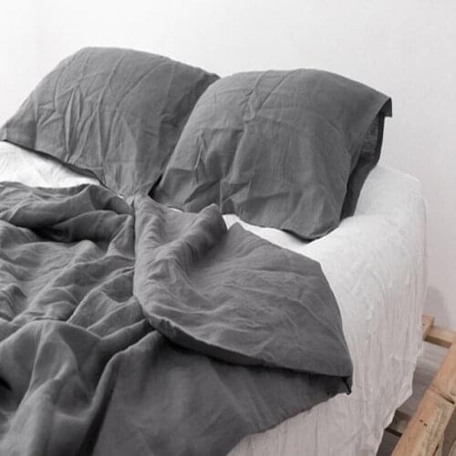 Washed French Bed Linen Pillowcase Pure Pillow Case Shams Stonewashed Bed Linen Pillowcases Christmas 2pcs
