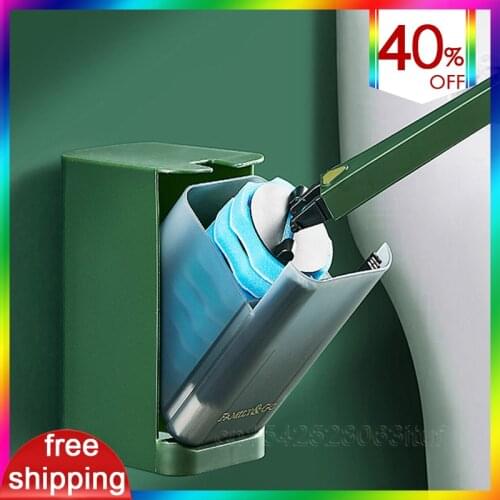 Throwable Toilet Brush Nano Sponge Head Semi-automatic Storage Box Designed Toilet Brush Ecoco for Bathroom Soluble In Water Set