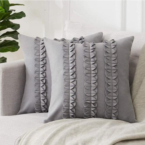 45x45cm Solid Colors Handmade Flower Pillowcase For Sofa Bedding Car Chair Plush Back Cushion Cover Throw Home Decoration