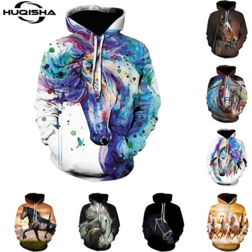 New 2021 Sweatshirt Kids Boy Girl Unisex Hoodies 3D Printed Brown Horse Animal Pattern Pullover Fashion Casual Men Women Hoodie