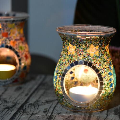 New Durable Candle Ceramic Scent Essential Oil Burner Lavender Fragrance Aromatherapy Diffuser Home Living Room Decoration