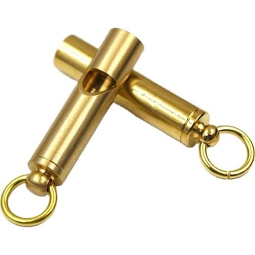 Solid Brass Whistle Hanger Pendant For Key Chain Braelet Necklace Cellphone Case Survival Paracord DIY Leather Craft Accessories