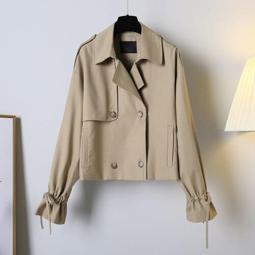 Женские короткие тренчи Okkdey China At AliExpress