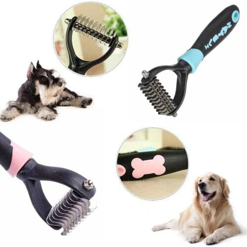 Pet Hair Shedding Comb Double-Sided Wave-type Tool For Dog Cat Open Knot Knife Brush Supplies Dog Flea Combs Pet Grooming Produc