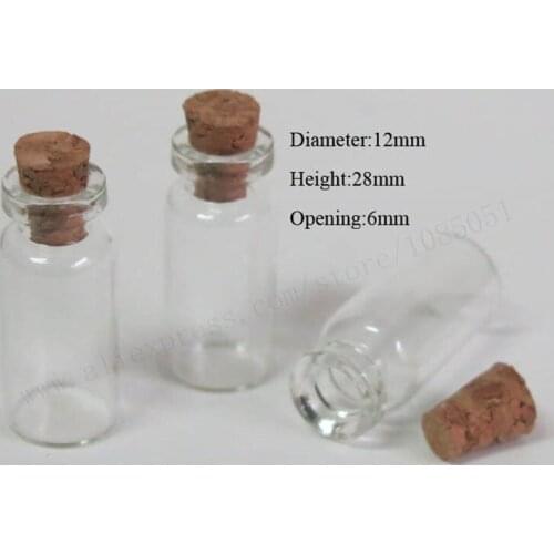 20pcs/lot 1.5ml 1.5cc Mini clear Glass vials with wooden cork Empty Wishing bottle with stopper for Gift/Present 122806
