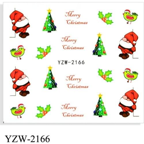 WUF Christmas Water Transfer Nail Art Stickers Decals Christmas Tree/Christmas Gift Design Nails Decorations DIY Manicure Tools