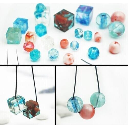 Silicone Transparent Rectangle Round Mold Mould With Hole For DIY Jewelry Making Handmade Craft Supplies