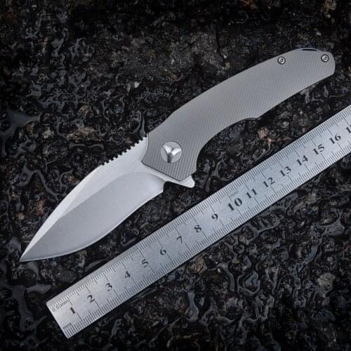 New IKBS Folding Knife VG10 M390 Blade Titanium Handle Steel bearing Camping Tactical Knives Outdoor Survival Pocket EDC Tools