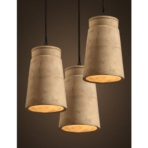 Modern creative cement chandelier Nordic simple single head bedroom art decoration LED E27 bulb hanging lighting