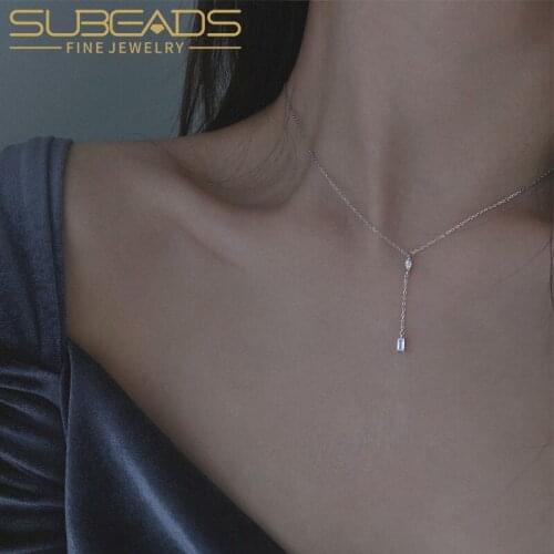 Subeads Simplicity Geometry Beads Tassel Pendant Necklace Neck Choker for Women Wedding Party Necklace Jewelry Gift