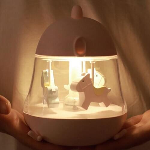 LED USB Children Animal merry-go-round Night Light Cartoon Baby Nursery Lamp LED Night Light