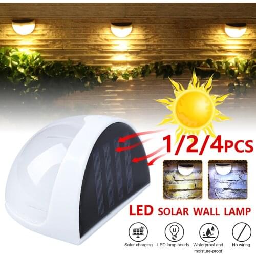 1/2/4 Pcs Deck Light Outdoor 6 LED Solar Step Light IP44 Waterproof Lights Garden Home Pathway Patio Yard Stairs Night Lighting