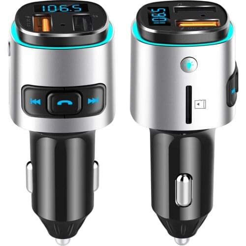 Universal protable QC3.0 Quick mini Charge Adapter Fast USB Charger Bluetooth V4.2 Wireless MP3 Music Player Car FM Transmitter