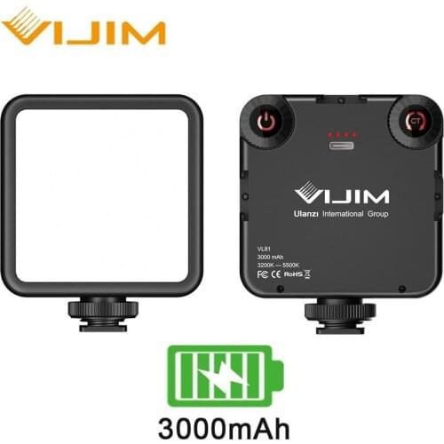 VIJIM VL81 3200-5600K 850LM 6.5W LED Video Light Dimmable Vlog Fill Light Rechargable 3000mAh For Smartphone DSLR SLR Camera