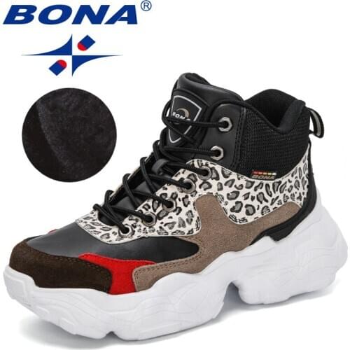 BONA 2020 New Designers Snow Boots Winter Platform Shoes Ankle Boots Women Non-slip Keep Warm Plush Footwear Feminimo Sneakers