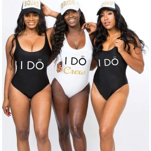 Bridesmaid Bride Squad Gift I Do Crew One Piece Swimsuit Bachelorette Party Sexy Women Swimwear Beachwear Female Swimwear Bikini