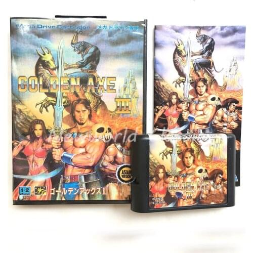 Golden Axe III Japan Cover US/JAP Shell for 16 bit With Boxed and Manual For Mega Drive Genesis MD Game Card