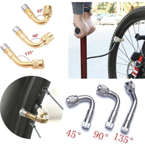 1Pc 45/90/135 Degree Air Tyre Valves Extension Stem Brass Adapter For Truck Motorcycle Cycling Accessories Adapter Car Valve