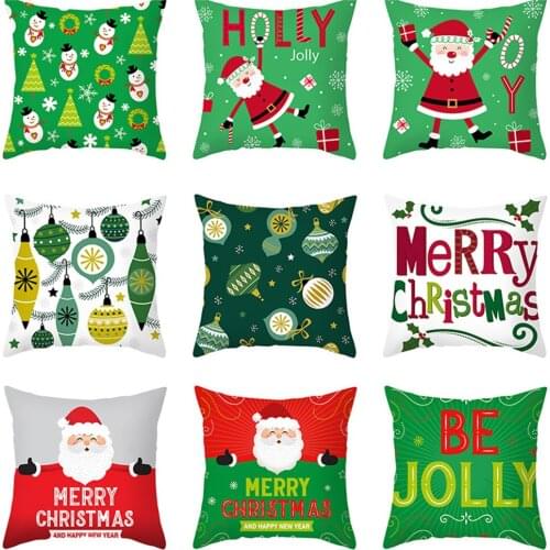 2020 Decorative Christmas Cushion Cover Red Home Decor Sofa Pillow Case Cover Seat Car Throw Pillowcase Christmas Decoration 45