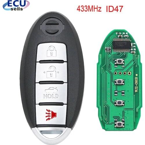 3+1 button Smart Remote Key ​433MHz PCF7953X / HITAG 3 / 47 CHIP For Nissan Teana 2013 Year