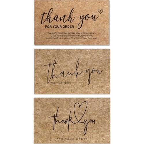 300 PCS Thank You For Your Order Cards Kraft Paper Thanks Card Appreciation Cardstock For Online Or Retail Stores Wholesale X2