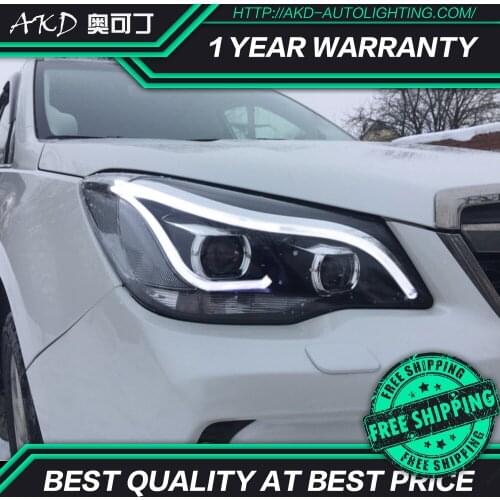 AKD tuning cars Headlight For Subaru Forester 2013-2016 Headlights LED DRL Running lights Bi-Xenon Beam Fog lights angel eyes