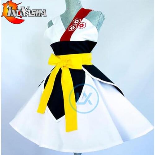 Anime Inuyasha Cosplay Costume Sesshoumaru Lolita Inuyasha Kimono Sleeveless Sling Dress Full Sets Female Girls Halloween