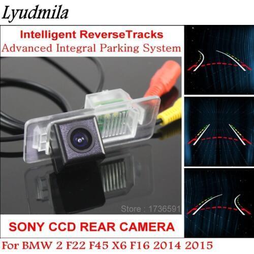 Lyudmila Car Tracks FOR BMW 2 F22 F45 X6 F16 2014 2015 / HD Reversing Parking Camera / Car Dynamic Tragectory Rear View Camera