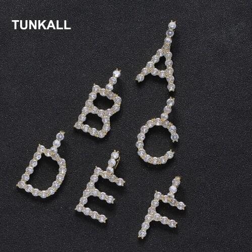 Big Size Wholesale A-Z Iced out AAA Zircon Bling bling Brass setting CZ Pendant Necklace Jewelry CN234