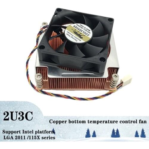 COOLSERVER 2U3C Desktop computer Workstation CPU Server Cooler Pure copper tube air cooling For intel 1155/1156/2011/2066